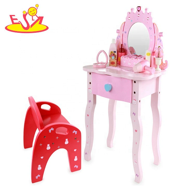New hottest pretend play wooden girls dressing table for little girls W08H099