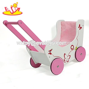 Wholesale useful multi-function wooden cartoon style first baby cart&building blocks WJ278236