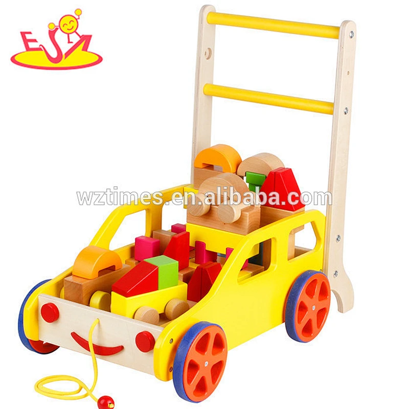 wholesale baby wooden walker toy educational kids wooden walker toy outdoor children wooden walker toy W16E020