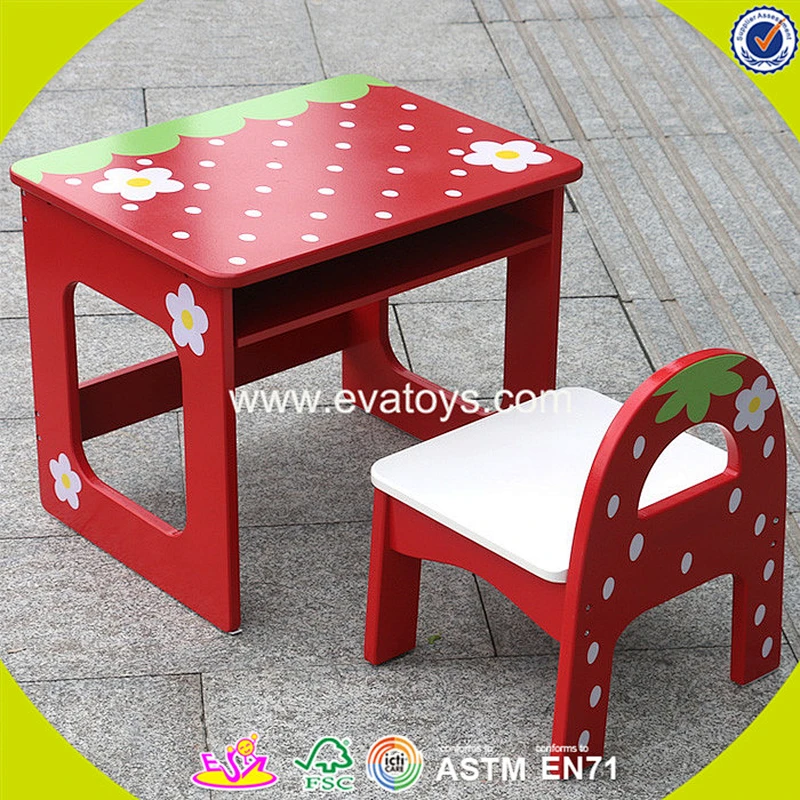 Wholesale cute style baby wooden table and chairs household top quality wooden table and chairs set W08G092