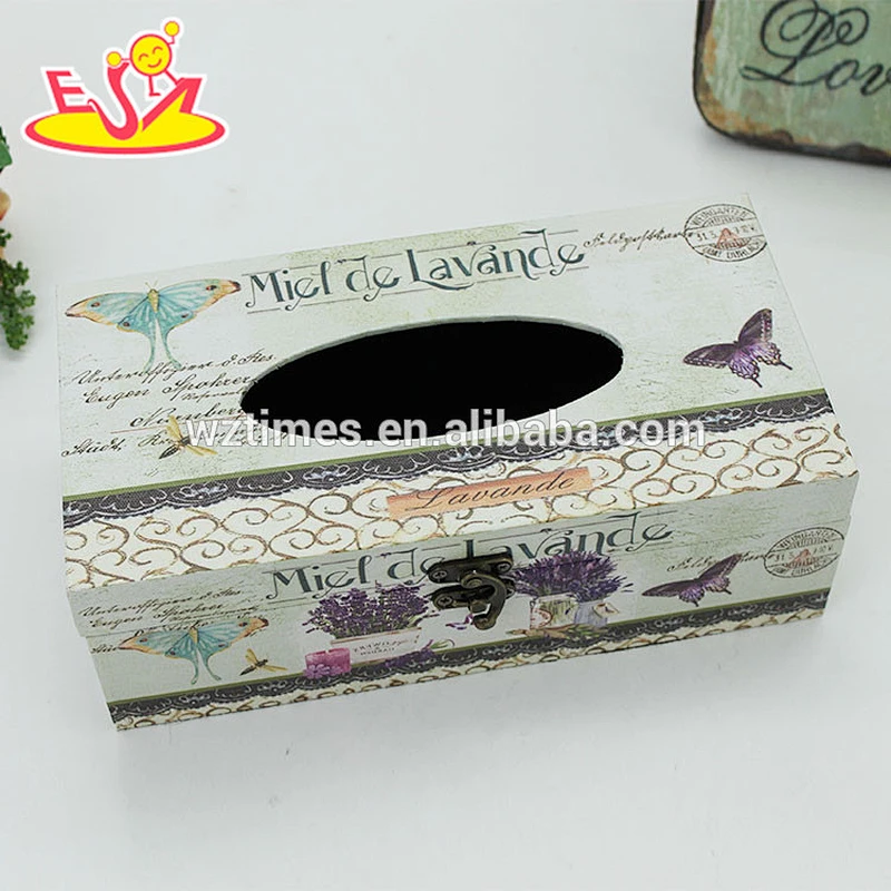2018 Wholesale modern design wooden tissue box holder for household W18A007