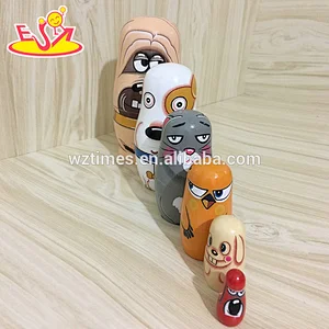 2018 Wholesale cheap matryoshkas interesting nesting dolls wooden for kids W06D100