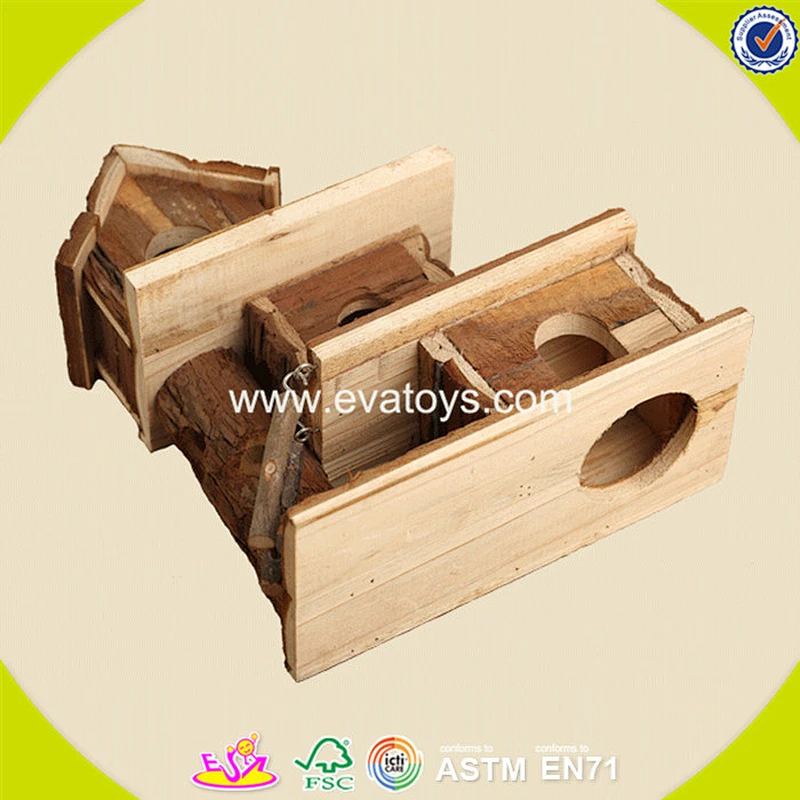 2018 New design wooden hamster pet house mini wooden hamster pet house W06F017