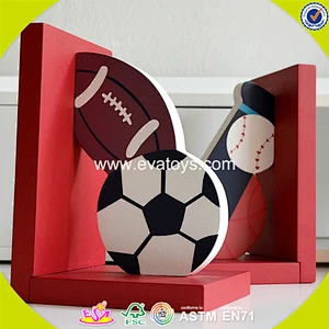 wholesale popular baby football wooden bookends W08D048