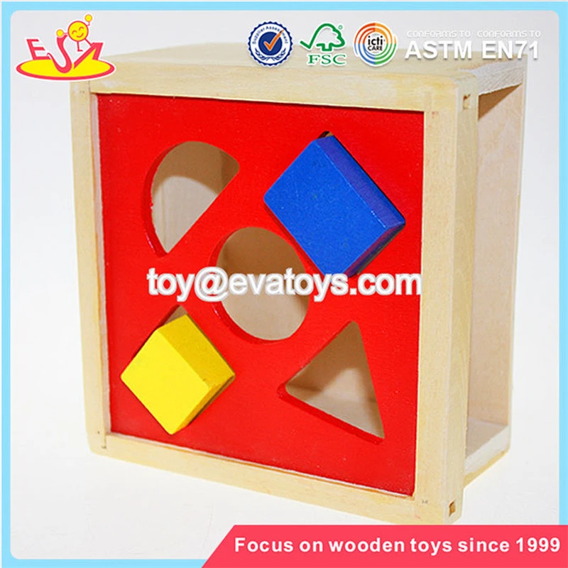 Wholesale educational baby wooden blocks puzzle toy play fun wooden blocks puzzle box W12D021