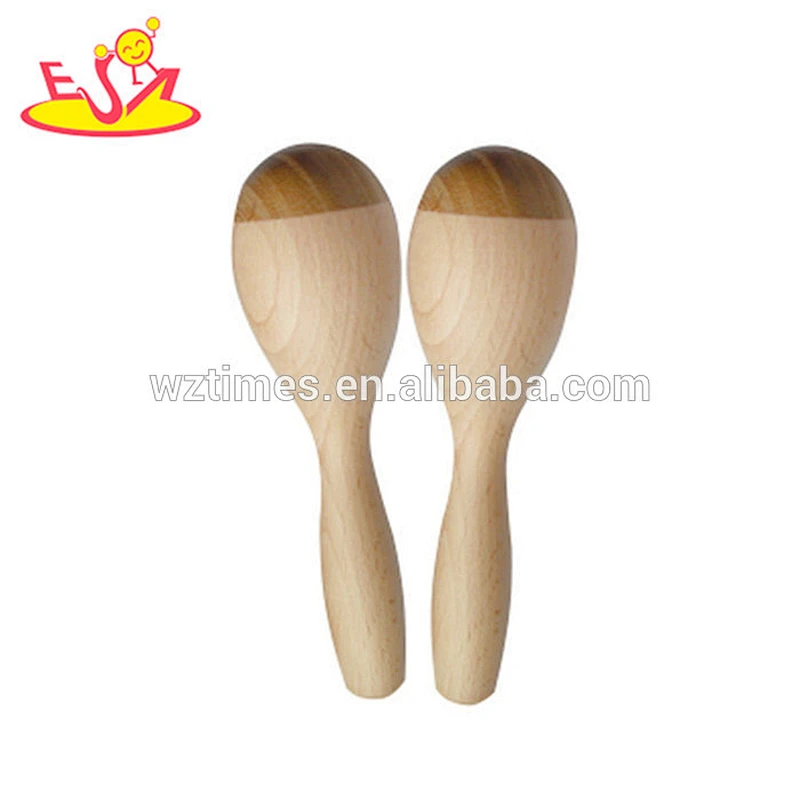 Wholesale kids educational wooden maracas best sale children toy wooden maracas W07I045