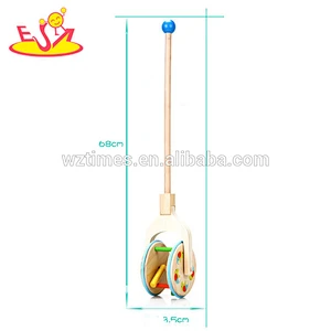 High quality children wooden push bell toy for preschoolers W05A017