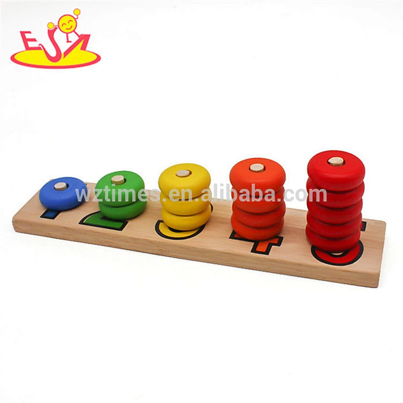 High quality 14 PCS baby teach aid combination wooden montessori puzzle for 3+ ages W12F033
