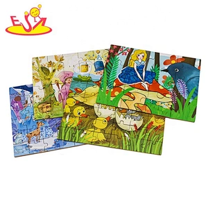 2019 New handmade educational wooden cartoon puzzle for toddlers W14C260