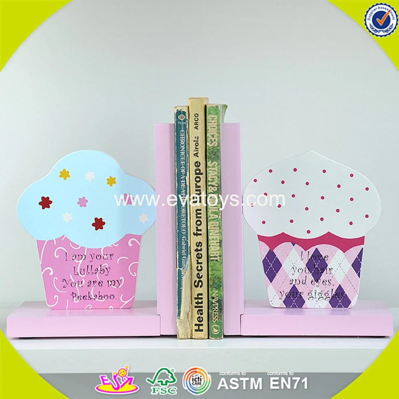 wholesale fashion children wooden ice cream book ends W08D053