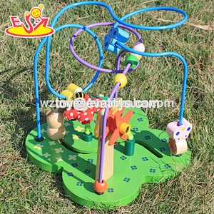 Wholesale cartoon style zebra shape wooden beads maze toy wire labyrinth toy for baby W11B078