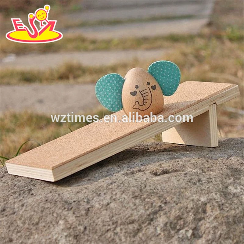 wholesale cartoon elephant shape wooden toys for kids new design animals wooden toys for kids W01B038