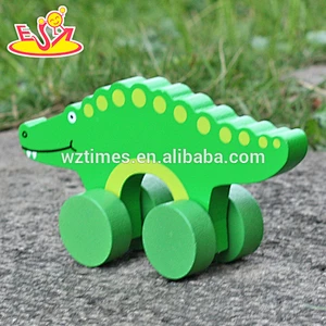 2018 New design baby wheels wooden crocodile toys best sale kids wooden crocodile toys top fashion wooden crocodile toys W04A318