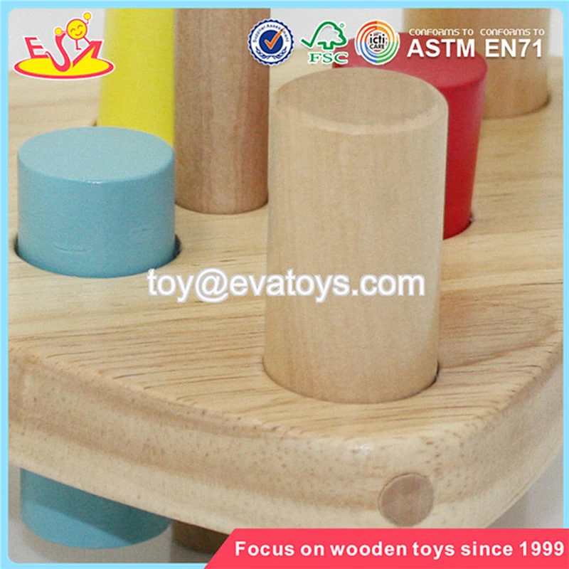Wholesale colorful kids knock on wood toys bring fun W11G013