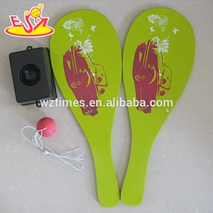 Wholesale top quality wooden beach ball game for adult's outdoor sport W01A102