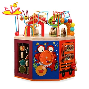 New design wooden kids toy washing machine in pink W10D254
