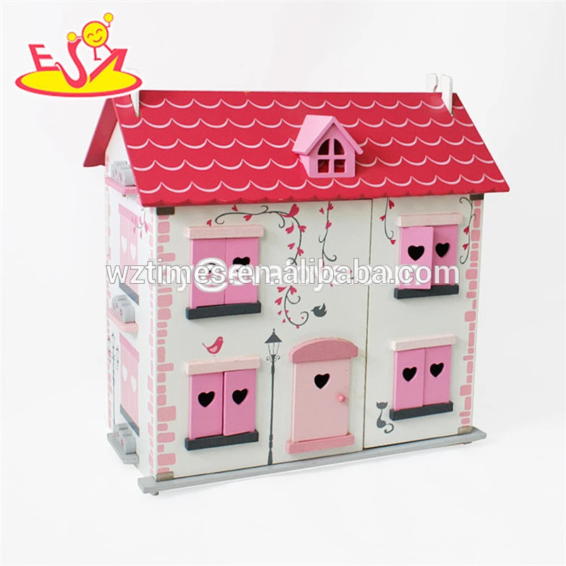 Interessante braune diy Großhandel montieren Spielzeug aus Holz Kinder Spielzeug Haus mit bestem Preis W06A076