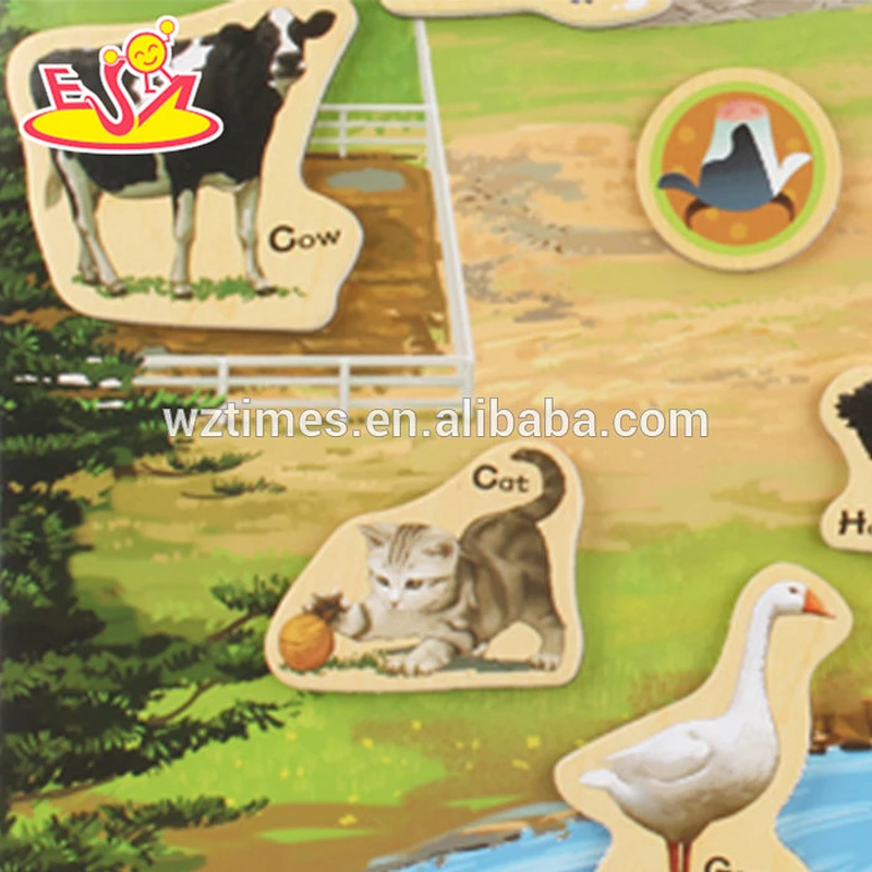 wholesale 23 pieces wooden Christmas puzzles kids magnetic Christmas puzzles children wooden Christmas puzzles W14J003