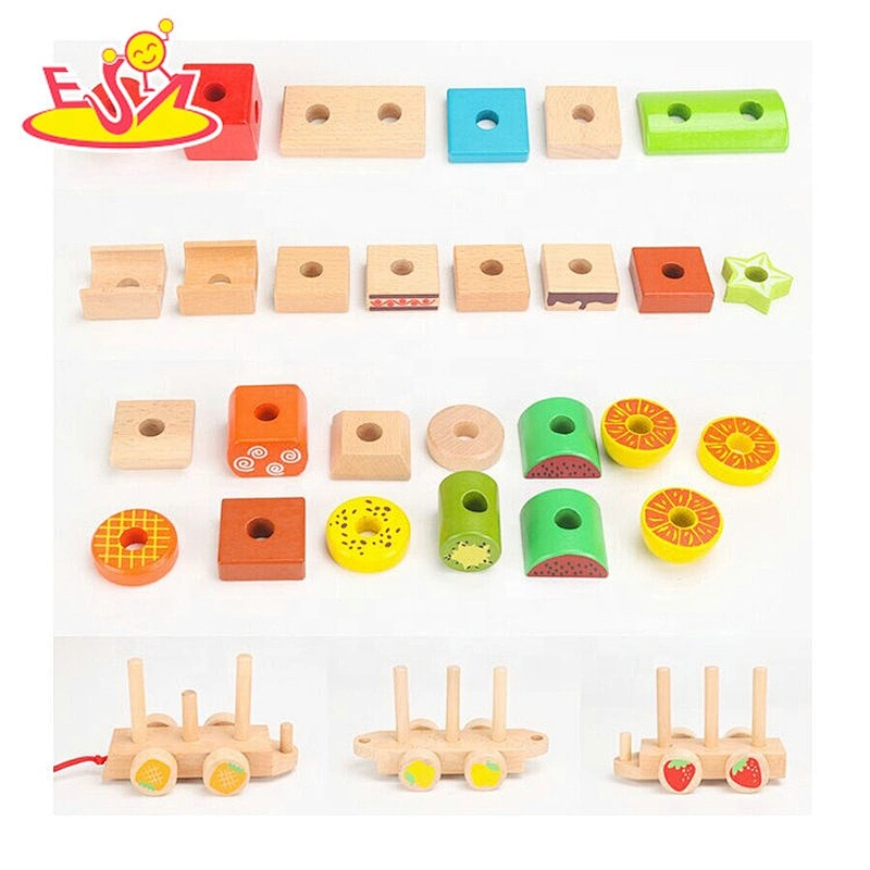 Top fashion baby educational wooden toy train with numbers W04A427