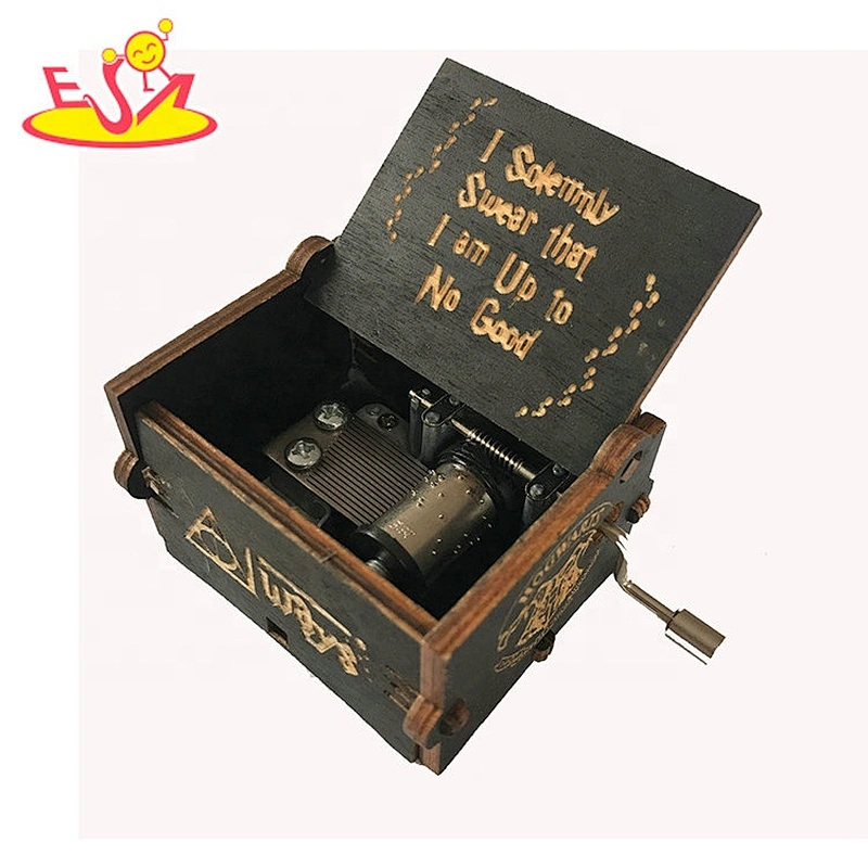 Customize mechanical wooden rotating music box for gifts W07B077