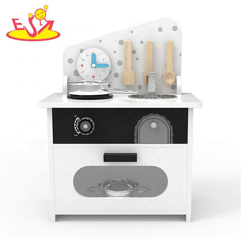 2019 Original Design white wooden small play kitchen for children W10C428