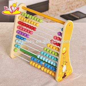2018 Wholesale 100 pieces educational wooden kids toy abacus preschool wooden children toy abacus W12A026