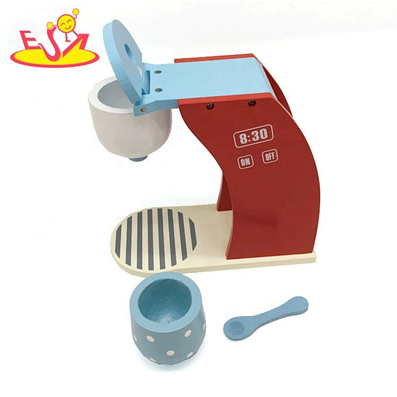 2019 Most popular simulation play wooden coffee machine toy for kids W10D236