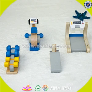 New invention Mini cheap christmas wooden toy gym for children DIY gym equipment toy for baby W06B033