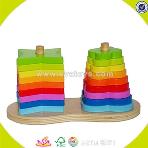 wholesale colorful kids wooden butterfly blocks toy creative wooden butterfly blocks toy hot toddler game W13D024