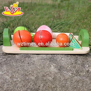 New design wooden fruit cut toy children wooden fruit cut toy for pretend W10B177