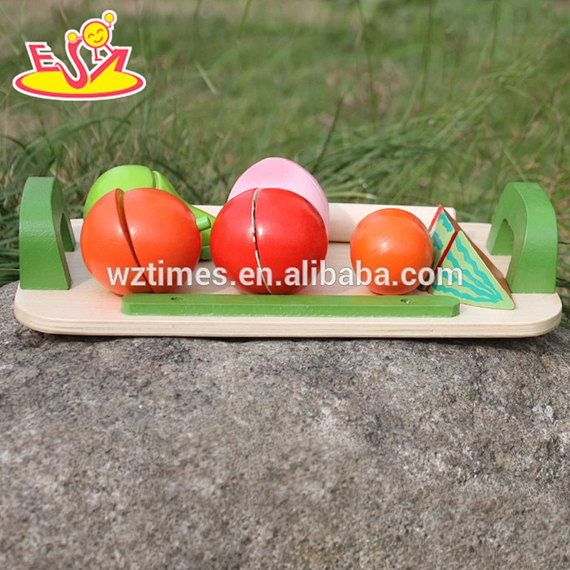 New design wooden fruit cut toy children wooden fruit cut toy for pretend W10B177