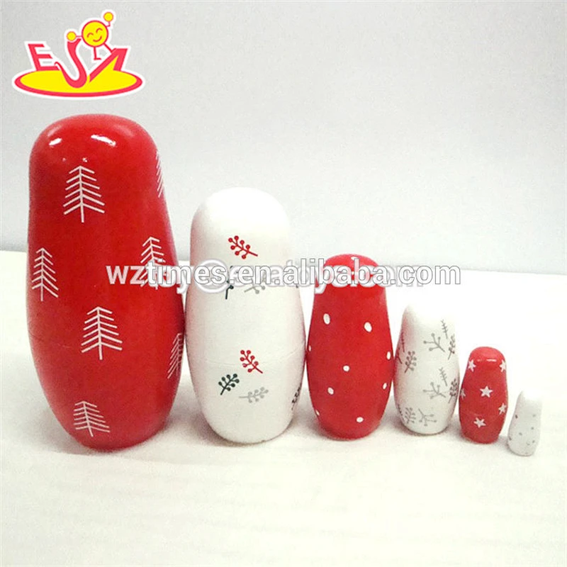 2018 Wholesale nesting doll 5 pcs wooden nesting dolls russian for children play W06D097