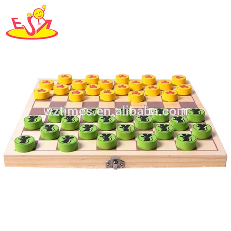 Wholesale educational animals theme chess toy wooden chess board set for kids W11A025