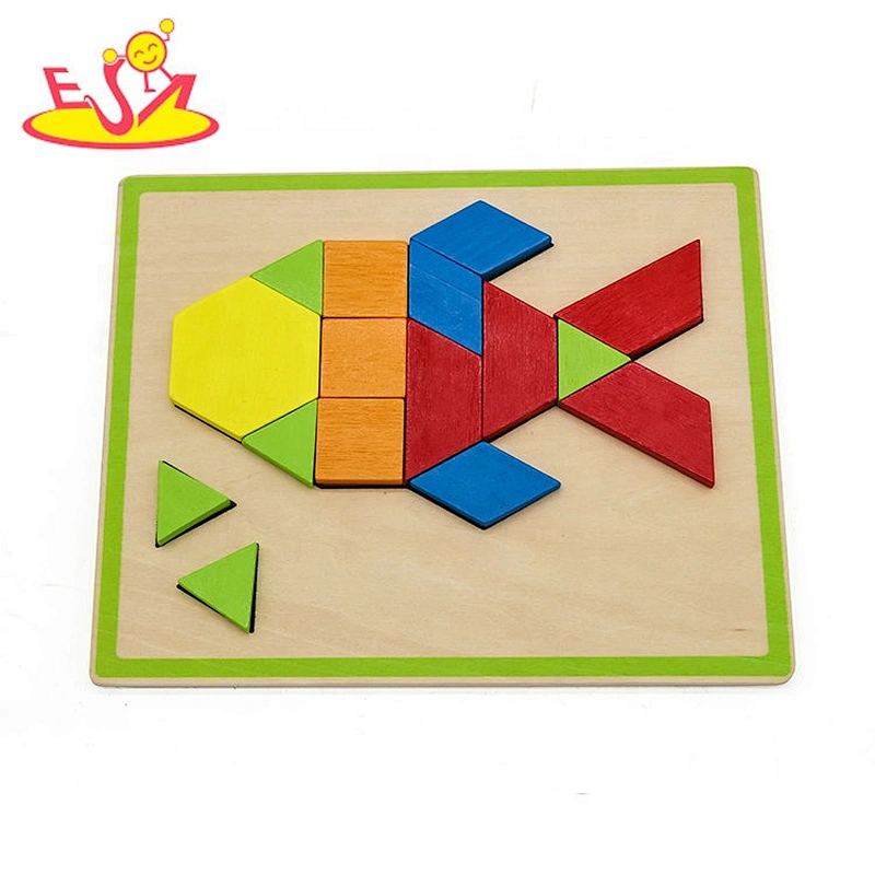 2019 New sale preschool wooden diy jigsaw puzzle for kids W14A216