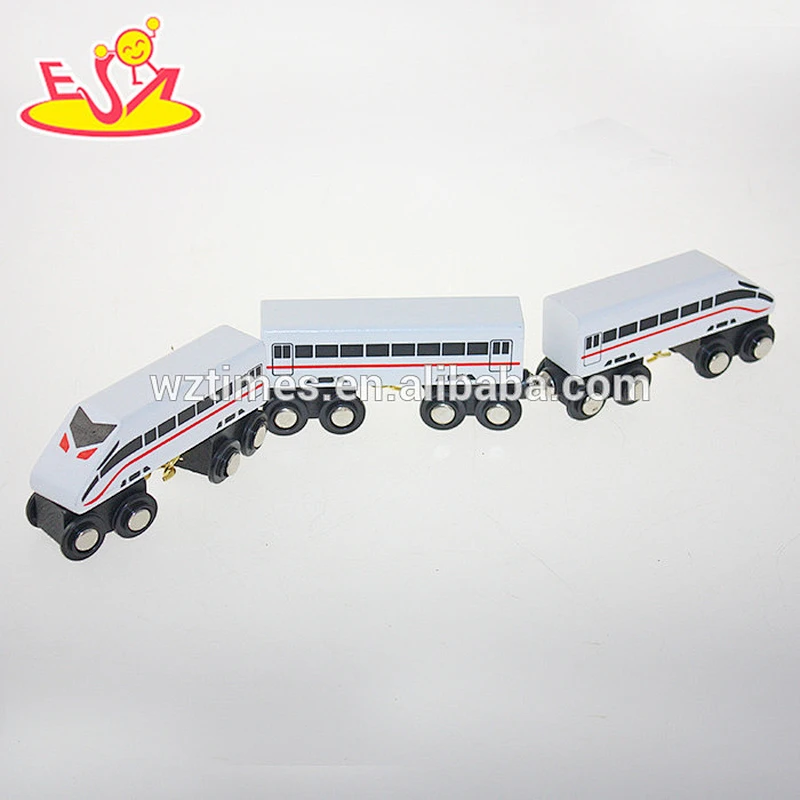 Wholesale newest product children wooden high speed train set toy bring fun W04A130