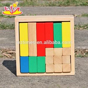 2018 New design 18 pieces educational kids wooden building toys with box W13A116
