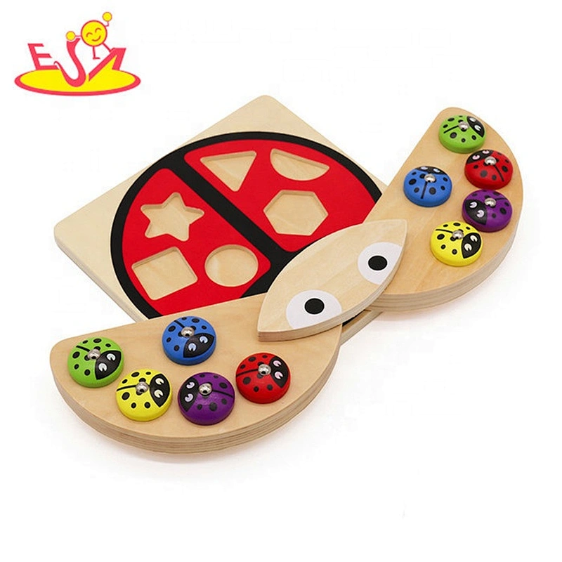 2019 New hottest baby colorful wooden educational toys for 3 year olds W13E075B