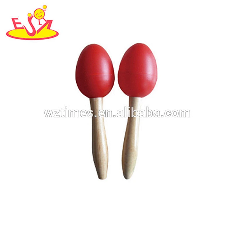 Wholesale educational baby wooden toy maracas custom mini kids wooden toy maracas for sale W07I064