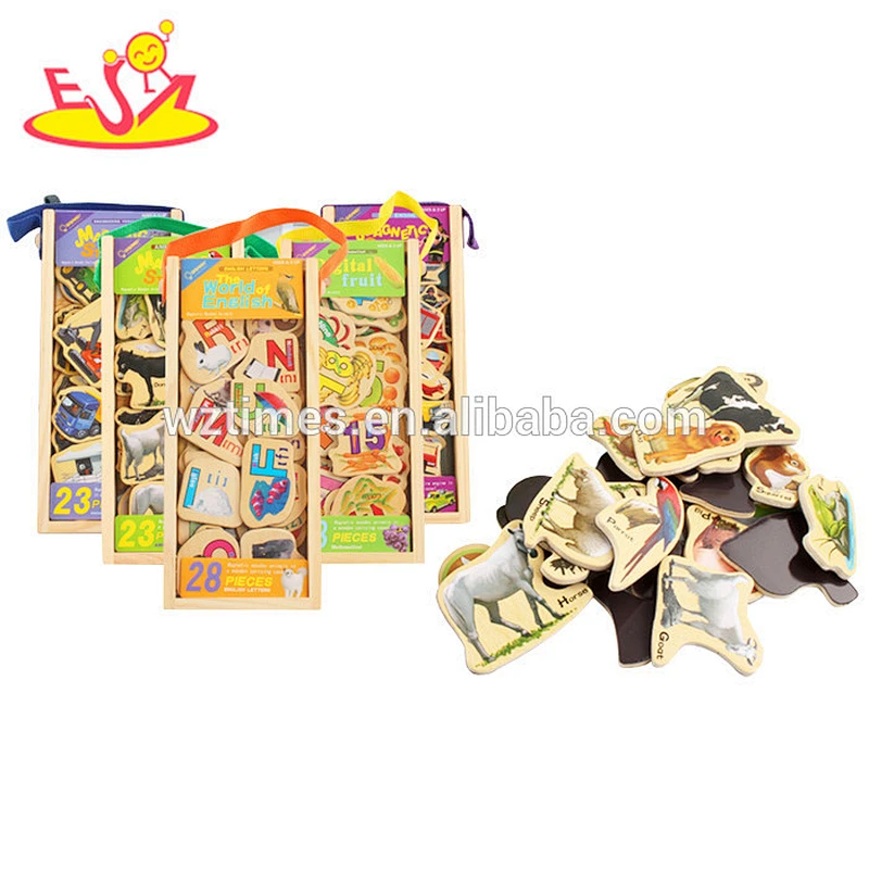 wholesale baby magnetic shapes toy construction 23 pieces wooden magnetic shapes toy kids magnetic shapes toy W14J005