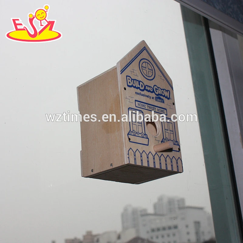 2018 new fashion funny children wooden bird house W03B049