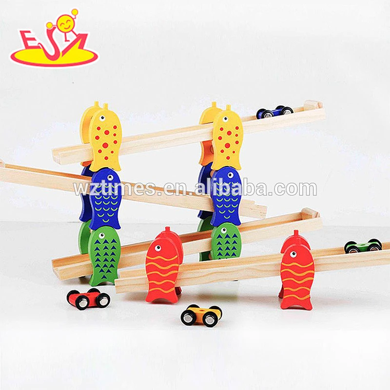 wholesale new fashion baby wooden car slide most popular children wooden car slide W04E029