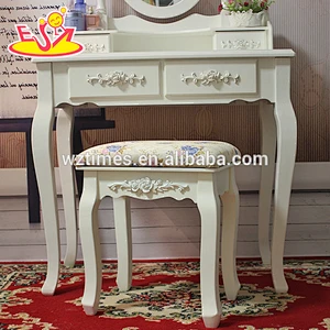 2018 New design bedroom wooden makeup vanity solid wooden youth makeup vanity top sale wooden makeup vanity W08H060