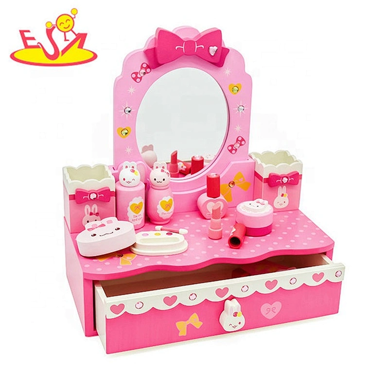 Pretend play wooden toy dresser for kids make up W10D213