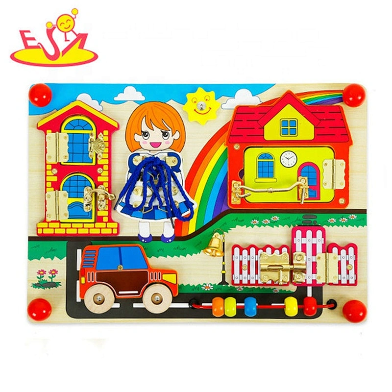 2019 Top fashion educational wooden baby sensory board for wholesale W12D128