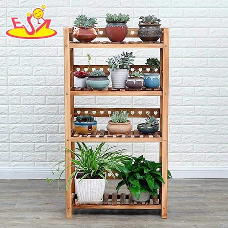 Top sale 3 tier wooden flower pot shelf for wholesale W08H106