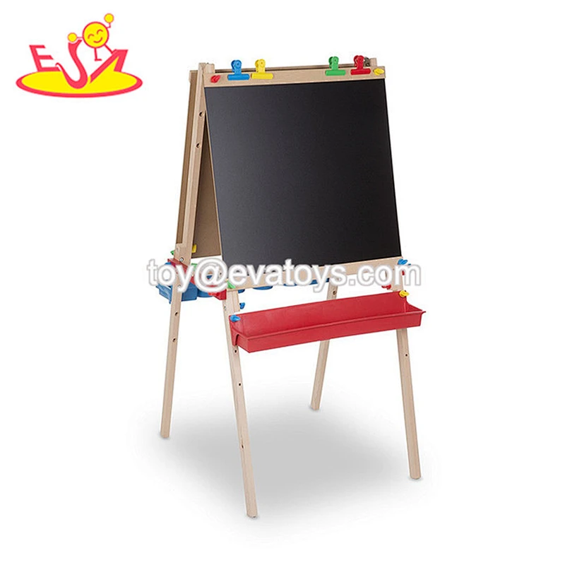 Early educational double sided wooden drawing board toy for children W12B118