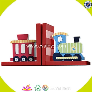 wholesale fashion train children wooden letter bookends W08D047