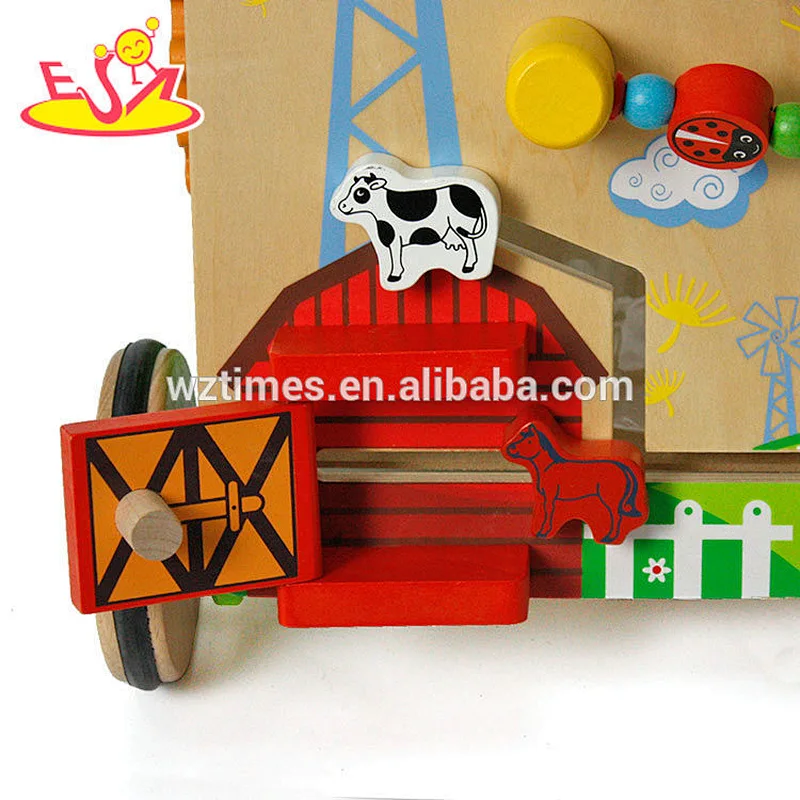 Most popular activity play wooden baby push walker with multi-function W16E084