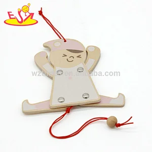 Handmade children play string wooden puppet toys for wholesale W01A310