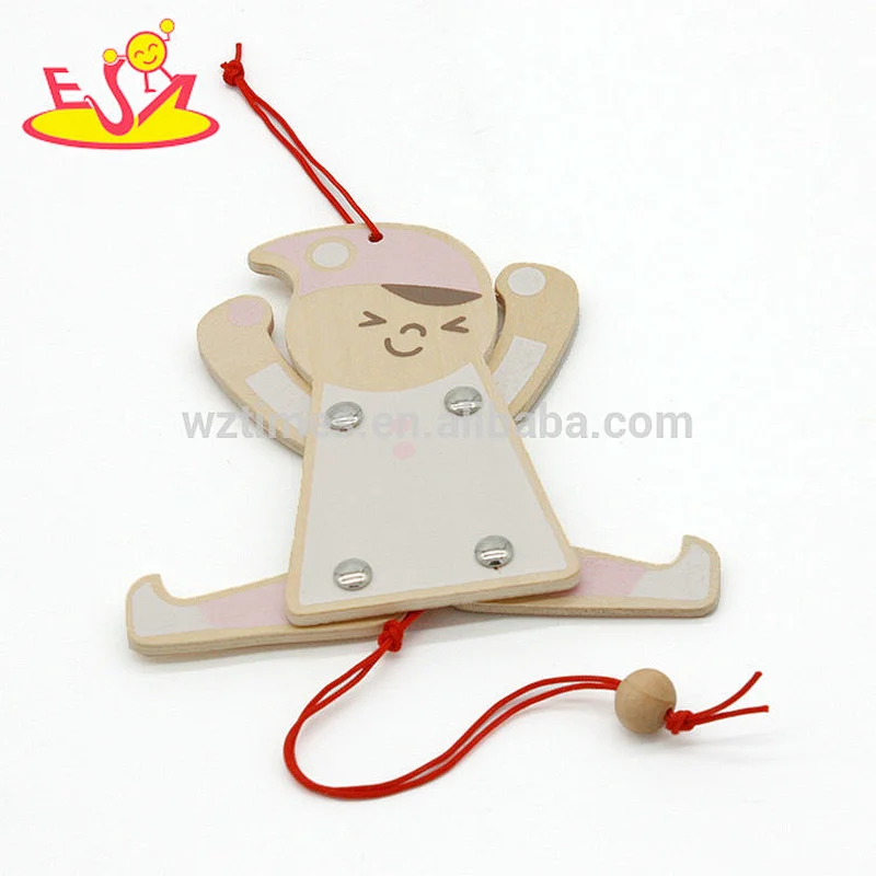Handmade children play string wooden puppet toys for wholesale W01A310